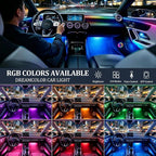 Acrylic Interior Car LED Strip Light,RGB 22 in 1 Neon Ambient Lighting Kits,Car Ambient Lighting with APP Control,LED Lights for Cars with Music Sync Dynamic Dreamcolor