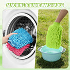 24 Pack Car Wash Mitt Bulk Microfiber, 10'' x 8'' Chenille Car Wash Mitt Gloves, Scratch Free Double Sided No Lint No Marks for Truck SUV and All Vehicle Surfaces (4 Colors)