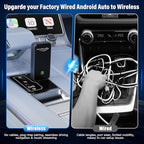 Wireless Android Auto Adapter, Plug & Play Dongle for Android11+ Phones, Wired to Wireless Conversion for Android Auto Cars, USB & Type-C Dual Port