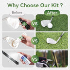 Pro Golf Club Care Kit – Cleaner, Polish, Brush, Groove Sharpener, Grip Cleaner, Magnetic Towel & Leather Bag – Restores Clubs, Removes Rust & Scratches, Renews Tackiness – Golf Gifts for Golfers