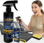 CaliShine Quick Effect Coating Spray - 16.9 fl oz Waterless Ceramic Car Wax Coat - Detail Polish & Cleaner for Cars Boat Body & Glasses, Window Glass and Headlight - Shine Restoration Kit (500 ml)