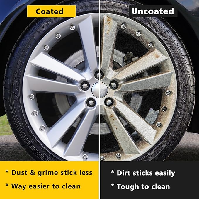 NADAMOO Wheel Rim Ceramic Coating Kit 30ml, High-Heat Resistant Hydrophobic Protection, Gloss Finish, Self-Cleaning, Repels Brake Dust & Dirt, Ceramic Protection for Alloy Rims