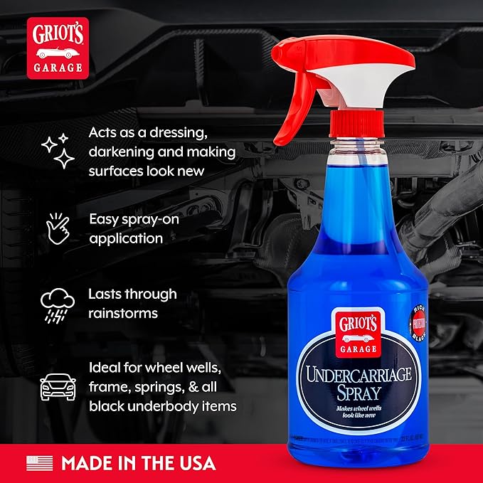Griot's Garage Undercarriage Spray for Car Cleaning and Detailing, Undercoating for Wheel Wells, Frame, Springs, and More, 10987, 22oz