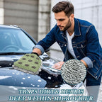 Qilmy Halloween Pattern Microfiber Chenille Car Wash Sponge Scratch Free Car Wash Mitt Absorbent Mitt Sponge for Trucks SUVs Car Washing Home Cleaning, Medium