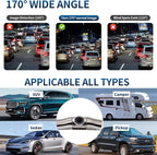 Universal License Plate Frame Backup Camera, 170° Wide Angle HD Rear View Camera with Night Vision, IP67 Waterproof Metal Car Reverse Camera for Cars, SUVs, Trucks, Compatible with CVBS/AHD