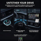 2-in-1 Wireless CarPlay Adapter 2026 for Apple iPhone & Android Auto Adapter, Plug&Play CarPlay Dongle Converter, Fast Auto-Connect,Compact Design Fast Stable Connection with USB/USB-C Port (Grey)