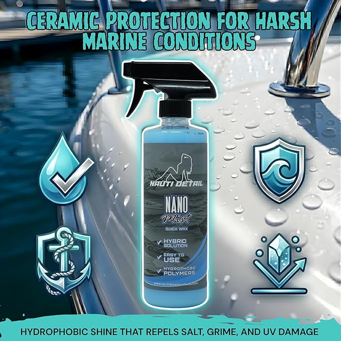 Ultimate Marine & Auto Surface Protection Spray, Nano Ceramic Coating, Hydrophobic, Long-Lasting Gloss, UV & Saltwater Resistant, Eco-Friendly, Easy Application