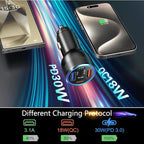 65W Super Fast Type C Car Charger for Samsung Galaxy S26 S25 S24 S23 S22 Ultra, 2Pack 4-Port USB C Car Charger for Samsung A13 A14 A16 A17 A03S A10E S20FE Android Car Adapter+5FT Type C Coiled Cable