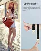 WEESMILE Keychain Wristlet, Stretchy Key Chain for Car Keys with D ring, Cute Scrunchie Wrist Bracelet for Women Men