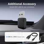 Wireless CarPlay Adapter, Smallest Mini Edition, Converts Wired to Wireless CarPlay, Plug & Play Adapter, Compact Design for Apple iPhone iOS 10+ with USB/USB-C Port