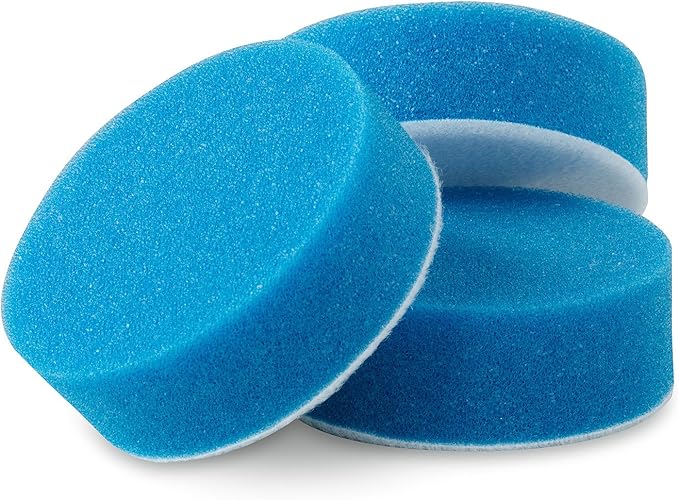 Griot's Garage 3" Blue Applicator Pads for Car Detailing, Foam Sponges for Use with Liquid, Gel, and Cream Dressings, and More, 11249, Set of 3