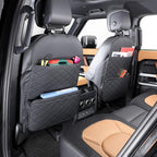 TAIKOO Seat Back Protector + Large Capacity Pocket Storage Organizer,Preventing the Impact of Children Stepping on the Seat Backrest (Black)