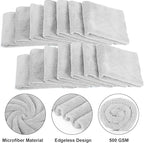 Shimeyao 30 Pcs Edgeless Microfiber Plush Towels for Cars Detailing Drying Wash Polishing Absorbent Cleaning Cloths, 500 GSM (16 x 16 Inch,Light Gray)