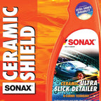 SONAX Ceramic Ultra Slick Detailer | Ceramic Quick Spray Detailer | Si Carbon Ceramic | Durable High Shine Detailer | Slick to the Touch Detailer | Waterless Wash | 268500 | 5 Liter