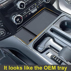 PIMCAR Center Console Organizer for 2021-2026 Ford F150 & 2022-2025 F150 Lightning XLT Pro Hidden Storage Tray with USB Hole Interior Accessories (Fits into The Open Pocket in Front of The Shifter)