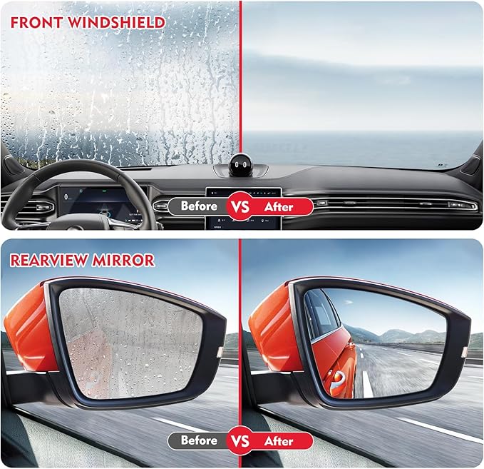 Automotive Oil Film Cleaning Brush with Reusable Foam Sprayer, Upgraded Antifog Glass Cleaning Board, Glass Oil Film Remover for Car Windows & Windshields, Versatile Car Glass Cleaner Brush (Black)
