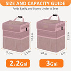 Vankor Car Trash Can Cute Trash Bag Bin Hanging Waterproof Automotive Garbage Cans Leak Proof Vehicle Trash Can Diamond Pattern-Pink