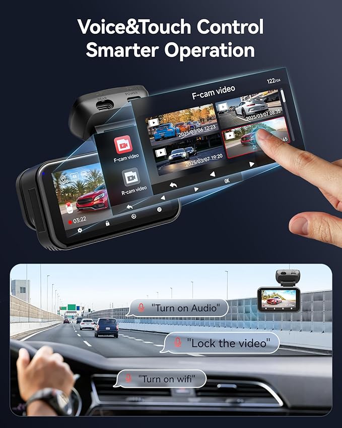 REDTIGER ViewClear 70 4K+2.5K Dash Cam Front and Rear, 8MP STARVIS 2 IMX678 Sensor, Dual HDR Hyper Night Clarity, 5.8GHz WiFi 6, 30MB/S Fast Download, Dash Camera with 24H Parking Monitor