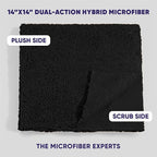 Microfiber Wholesale Pronto Cloths, Dual-Sided Microfiber Cleaning Towels, Soft Plush & Scrub Cloths for Dusting, Scrubbing, Kitchen, Windows & Car Detailing, Absorbent Bulk 300-Pack Black