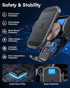 ZeeHoo Wireless Car Charger, 15w Fast Charging, Auto Clamping Car Phone Mount, Cell Phone Holder Charger, for iPhone 17 16 15 14 13 12 11 Pro Max Xs, Samsung Galaxy S23+ S22, Etc.(Grey)