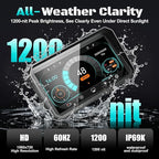 2026 LBW 6" Portable Motorcycle CarPlay GPS(Includes 128G SD), with Wireless Android Auto, Dual 2K Dash Cam/Recorder, Navigation, HD Waterproof Touchscreen, Quick-Release Magnetic Bracket, TPMS, BT