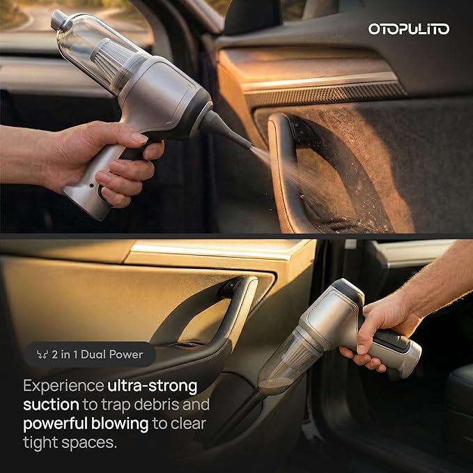 Car Vacuum Cleaner Cordless High Power - Portable Handheld Vacuum for Car with Strong Suction, Long Battery Life Mini Car Vacuum, Hand Held Vacuum Cordless for Car Detailing