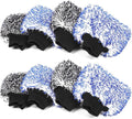 MIKKUPPA Microfiber Car Wash Mitt - Double-Sided Ultra Absorbent Scratch Free Premium Blend Glove for Car Washing Home Cleaning (Blue & Black, 8Pack, 11'' x 8'')