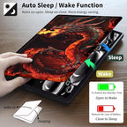 Case for 6" Kindle (11th Generation-2024/2022 Release),360 Degree Rotating Swivel PU Leather Stand Flip Folio Cover with Auto Wake/Sleep for Kindle 11th Generation 2024,Fire Red Dragon