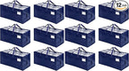 VENO 12 Pack Moving Bags w/Backpack Straps, Heavy Duty, Moving Boxes Alternative, Packing Supplies, Large Storage Totes for Dorm Room Essentials with Zipper for Clothes (Blue, 12 Pack)