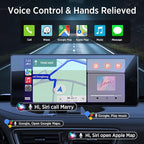 ASLONG 10.36" Wireless CarPlay Screen for Car & 4K 4CH Dash Cam with Android Auto, Portable HD Touchscreen Car Stereo with 1080P Backup Camera, GPS Navigation Mirror Link for Semi Trailer Truck