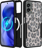 for Moto G 5G 2024 Case - Compatible with MagSafe Women Girls Cute Magnetic Protective Phone Cover Cool Fun Unique Leopard Heavy Duty Shockproof Design for Motorola Moto G 5G 2024 Cases