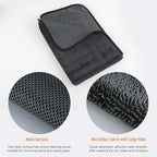 SINLAND 3-Pack Microfiber Shiny Wipes Shower Cleaning Cloths - Ultra Absorbent Drying Towel for Cars and Trucks, 600gsm, Streak-Free, Without Scratches or Water Spots 16" x 24" Dgrey
