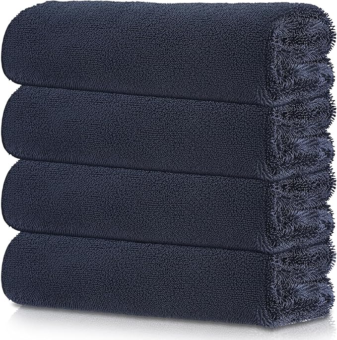 4 Pack 36x24 Inch Large Microfiber Car Drying Towels, Microfiber Towels for Cars, Ultra Absorbent, Streak Free, Scratch Free, Lint Free, Quick Dry, Multi-Purpose