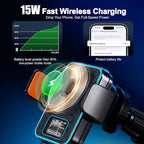15W Fast Wireless Car Charger with Air Tracker Tag GPS Bulid in(iOS Only)-Air Vent Phone Mount, Works with Apple Find My, Hidden＆Undetectable (Wireless Car Charger with Tracker)