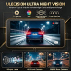 Dash Cam Front and Rear with GPS, 4K+1080P Dash Camera for Cars, 7Track Dual Car Camera with Built-in GPS Tracker, 64GB Card, 3.19" IPS Screen, WiFi, HDR, Night Vision, Parking Mode, Loop Recording