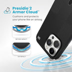 Speck Presidio 2 Grip iPhone 16 Pro Max Case - MagSafe and ClickLock - Slim Black/Slate Phone Case