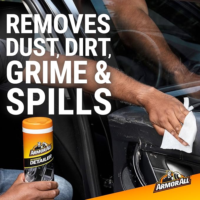 Armor All Car Detailer Wipes by Armor All, Interior Car Wipes for Dirt and Dust, 25 Count