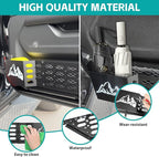 Front & Rear Door Pocket Cup Holder Organizer Fit for 2018-2026 Jeep Wangler JL JLU 4xe Rubicon Sahara & Gladiator JT Accessories, Metal Door Side Insert Storage Box (Not for Power Seats)