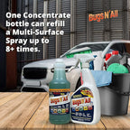 Bugs N’ All Multipurpose Car Cleaner & Degreaser - Bug & Tar Remover Concentrate 32 oz - Exterior Cleaner Safe for Car Paint, Metal, Chrome, Aluminum, Windows & Mirrors - w/Free 32 oz Spray Bottle