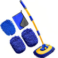 MVEQRRN Upgrade Car Wash Brush Mop with Long Handle, Car Washing Brush Kit with Scratch-Free Replacement Head