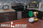 Household Cleaners - Drill Brush Soft White and Medium Green Combo Kit - Cleaning Supplies - Glass Cleaner - Scrub Brush - Leather, Shower Doors, Carpet, Fabric and Vinyl Seats - Kitchen Sink