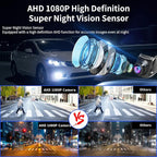 B-Qtech Car Backup Camera Monitor System Rear View Reverse Camera Waterproof Night Vision DIY Guide Lines LCD 1080P Display for Cars Truck Off-Road SUV Van Jeep UTV