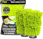 Chemical Guys Chenille Premium Scratch-Free Microfiber Wash Mitt for Car Washing,Lime Green,Ultra-Soft Car Wash Gloves,Swirl-Free Finish,Safe for Trucks,SUVs,Motorcycles,and More,(Pack of 24)