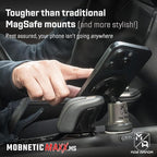 Mob Armor MobNetic Maxx MS - MagSafe Compatible Car Phone Mount w/ 90º Tilt, 360º Rotation & Durable Aluminum Build, Magnetic Holder for iPhone & Android Devices, USA Assembled - Gun Metal