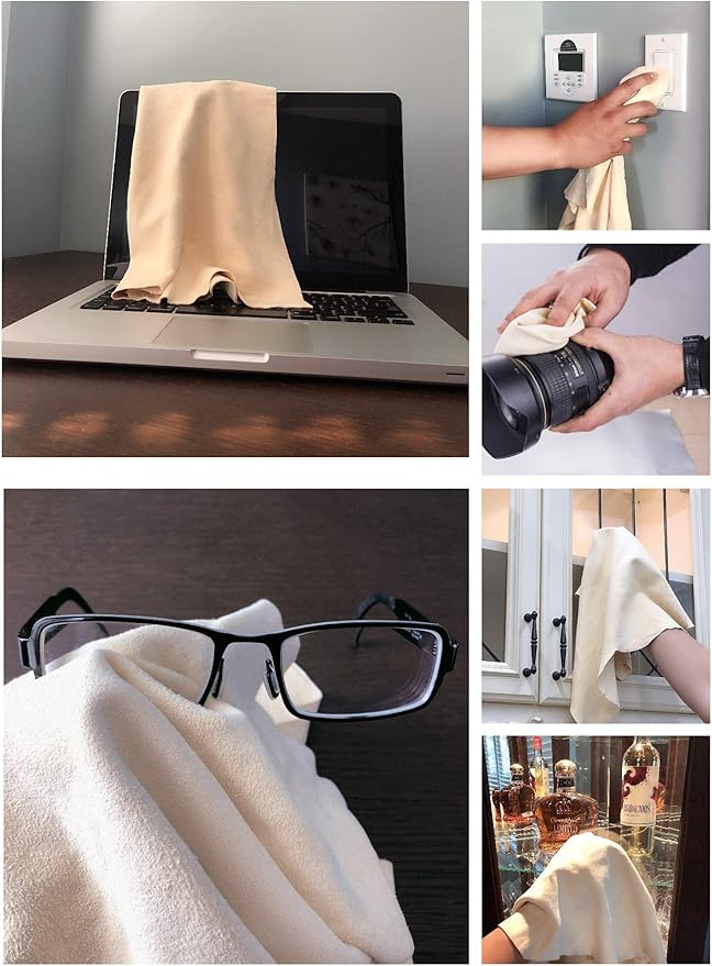 SHEEPSKIN ELITE Chamois Drying Cloth Car Drying Towel Real Leather Absorbent Drying Natural Chamois Car Wash Cloth Accessory (3.7-4.2 sq ft)