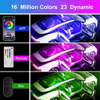 Hovano Car Interior LED Lights, APP Control with Car Charger, RGB Color Change with Music Sync & DIY Mode, 12V 2 Lines Design for Under Dash Running Board Truck