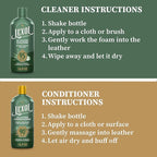 Lexol Advanced Naturals Leather Care Kit with All Leather Cleaner, Conditioner, 2 Cotton Cloths and Natural Bristle Brush, Great for Car Interiors, Furniture, Bags, Boots, Baseball Gloves, 5 Piece Kit