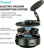 Trusmi Electric Vacuum Magnetic Car Windshield Phone Mount, 4300 Gauss, Type-C Powered, for Glass & Smooth Flat Surfaces Only, 360° Rotation, Hands-Free Holder, Black
