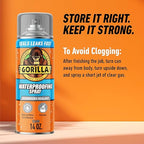 Gorilla Waterproof Patch & Seal Rubberized Sealant Spray, Crystal Clear, 14 Ounce (Pack of 1) - Seals Out Water, Air, and Moisture