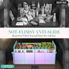 titiyiof Trunk Organizer For Suv&Sedan,Car Organizers&Storage, Waterproof Collapsible & Adjustable Straps,70L Sturdy Car Organization for Car Accessories,Tools,Sundries,2-3Compartment(Colorful Green)